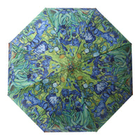 van Gogh Irises Reverse Inverted Umbrella – Hands-Free, Windproof Design