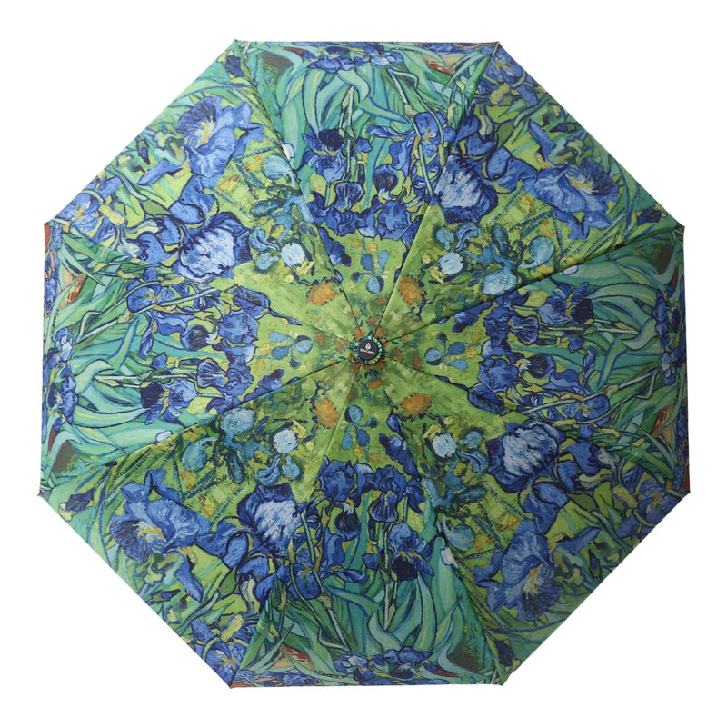van Gogh Irises Reverse Inverted Umbrella – Hands-Free, Windproof Design