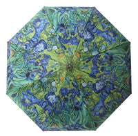 van Gogh Irises Travel Umbrella – Compact, One-Touch Open & Close