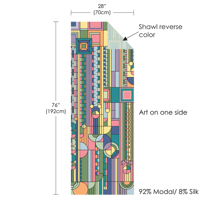 Frank Lloyd Wright Saguaro Forms Silk Blend Shawl – Lightweight & Elegant Evening Wrap