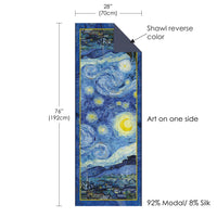 van Gogh Starry Night  Silk Blend Shawl – Lightweight & Elegant Evening Wrap
