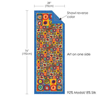 Kandinsky Circles   Silk Blend Shawl – Lightweight Dressy Wrap for Women