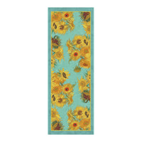 van Gogh Sunflowers Silk Blend Shawl – Lightweight Dressy Wrap for Women