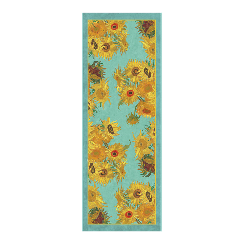 van Gogh Sunflowers Silk Blend Shawl – Lightweight Dressy Wrap for Women