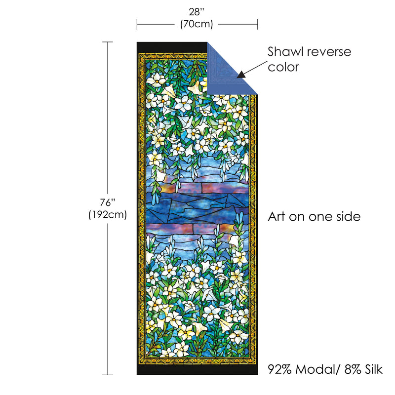 Tiffany Field of Lilies   Silk Blend Shawl – Lightweight Dressy Wrap for Women