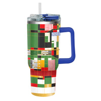 30 oz Tumbler - Frank Lloyd Wright "Hillside Curtain" - Silver Rim