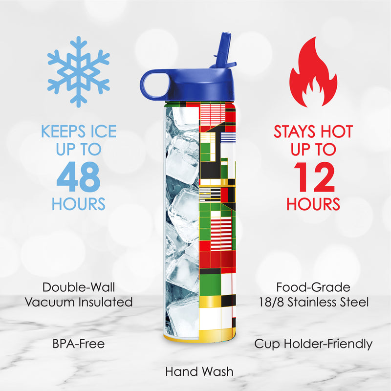 24 oz Water Bottle - Frank Lloyd Wright "Hillside Curtain"