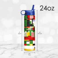 24 oz Water Bottle - Frank Lloyd Wright "Hillside Curtain"