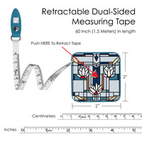 Frank Lloyd Wright "Waterlilies" Compact Retractable Tape Measure – Dual-Sided, 60"/150cm