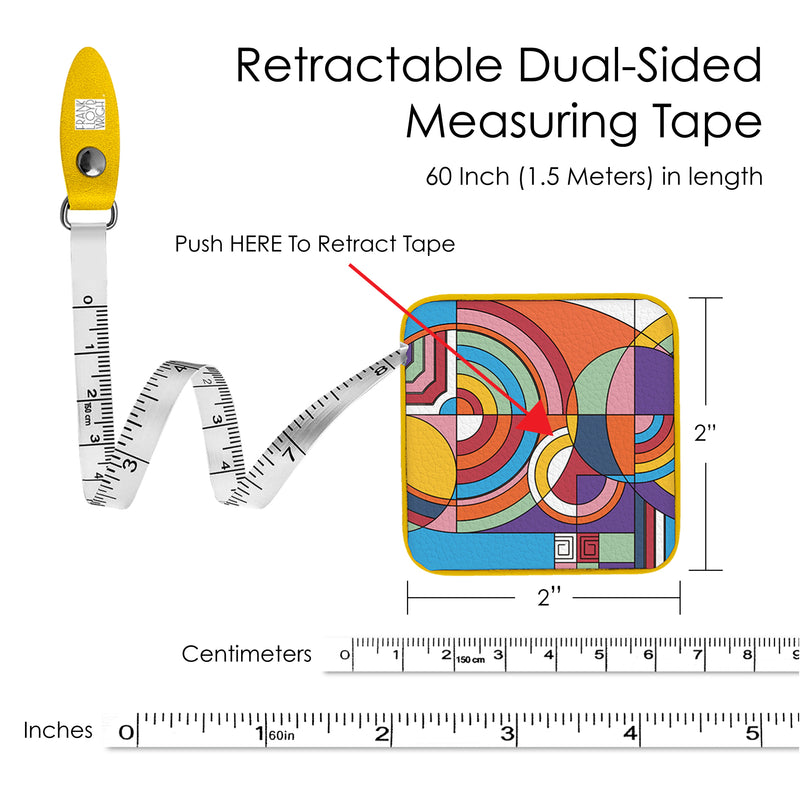 Frank Lloyd Wright "Hoffman Rug" Compact Retractable Tape Measure – Dual-Sided, 60"/150cm