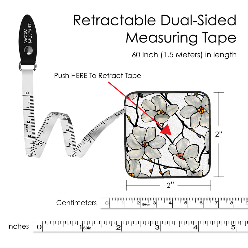 Tiffany "Magnolia" Compact Retractable Tape Measure – Dual-Sided, 60"/150cm