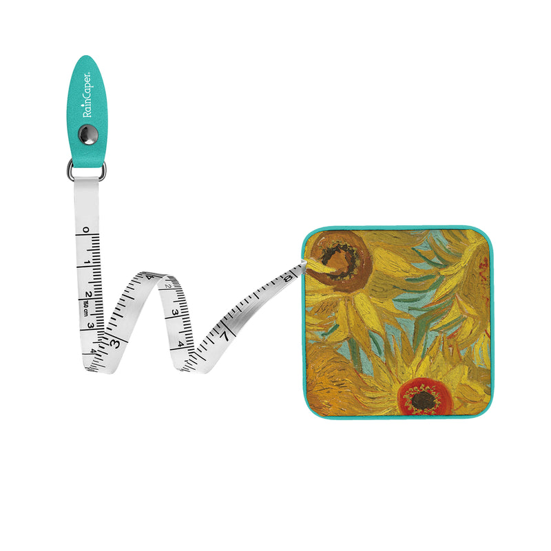 van Gogh "Sunflowers" Compact Retractable Tape Measure – Dual-Sided, 60"/150cm