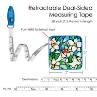 Tiffany "Field of Lilies" Compact Retractable Tape Measure – Dual-Sided, 60"/150cm