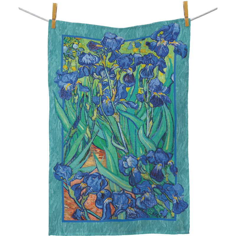 van Gogh Irises Cotton Tea Towel – Flat Weave, Absorbent