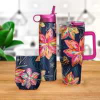 12 oz Stemless Wine Tumbler - EttaVee "Bold Flowers"