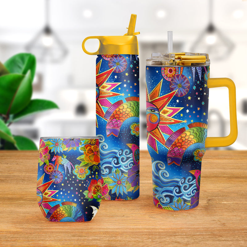 12 oz Stemless Wine Tumbler - Laurel Burch "Celestial Magic"