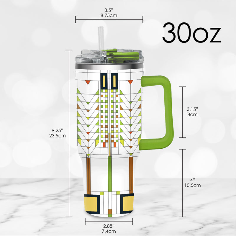 30 oz Tumbler - Frank Lloyd Wright "Tree of Life" - Silver Rim