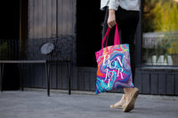 EttaVee Marble 8 Canvas Magazine Tote – Slim Vertical Tote Bag