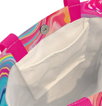 EttaVee Marble 8 Canvas Magazine Tote – Slim Vertical Tote Bag