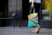 EttaVee Rainbow 1 Canvas Magazine Tote – Slim Vertical Tote Bag