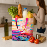 EttaVee Brush Strokes 90 Canvas Magazine Tote – Slim Vertical Tote Bag