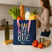 EttaVee Magnifique Canvas Magazine Tote – Slim Vertical Tote Bag