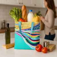 EttaVee Rainbow 1 Canvas Magazine Tote – Slim Vertical Tote Bag