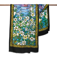 Tiffany Field of Lilies   Silk Blend Shawl – Lightweight Dressy Wrap for Women