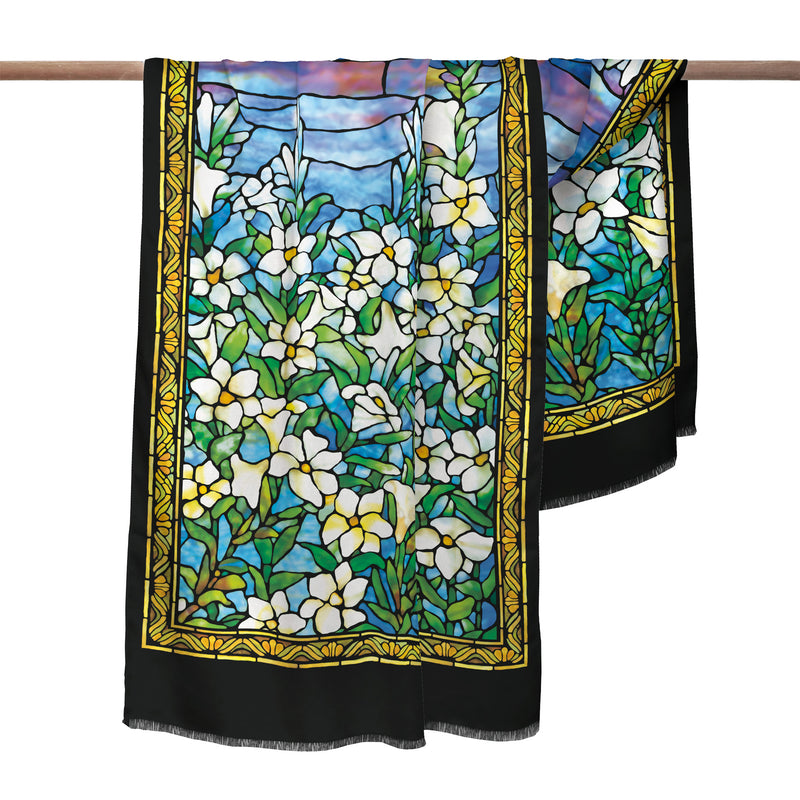 Tiffany Field of Lilies   Silk Blend Shawl – Lightweight Dressy Wrap for Women