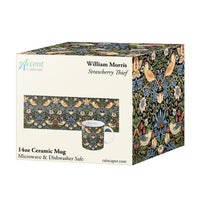 William Morris "Strawberry Thief" Large Fine Art Mug – 14 oz Ceramic Coffee Cup