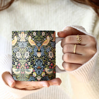 William Morris "Strawberry Thief" Large Fine Art Mug – 14 oz Ceramic Coffee Cup