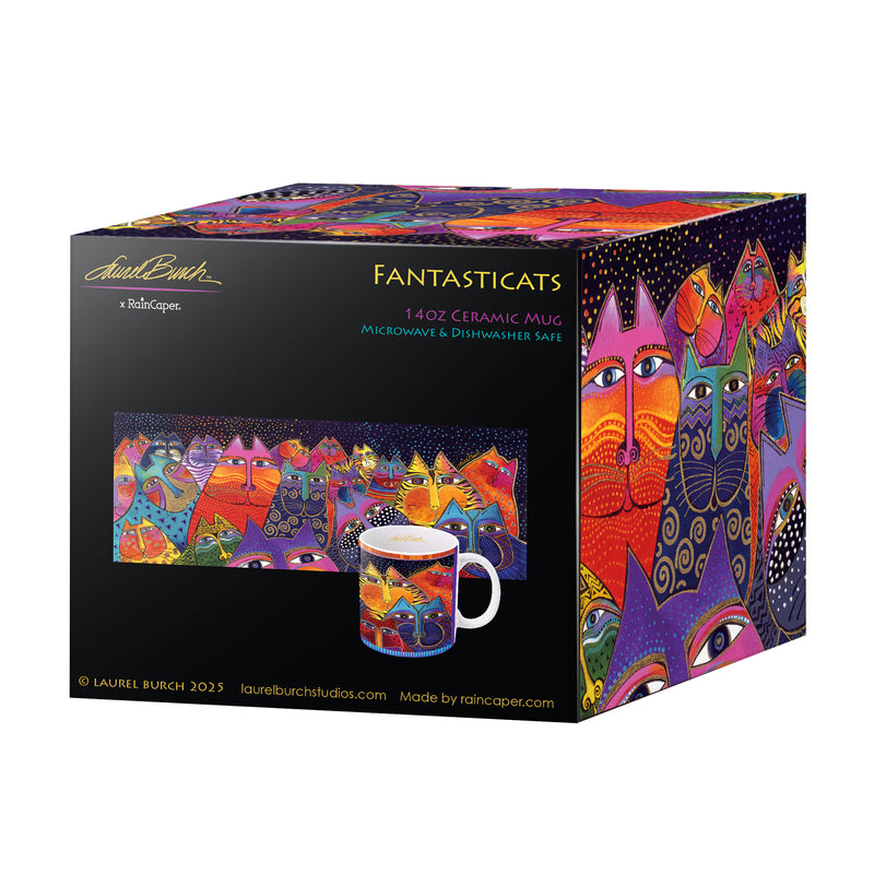 Laurel Burch "Fantasticats" Large Fine Art Mug – 14 oz Ceramic Coffee Cup