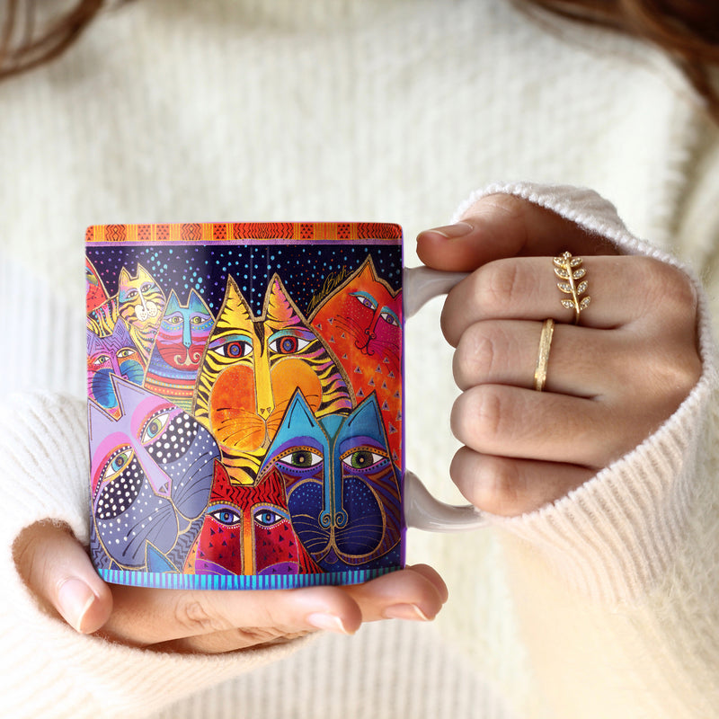 Laurel Burch "Fantasticats" Large Fine Art Mug – 14 oz Ceramic Coffee Cup