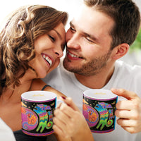 Laurel Burch "Dogs & Doggies" Large Fine Art Mug – 14 oz Ceramic Coffee Cup