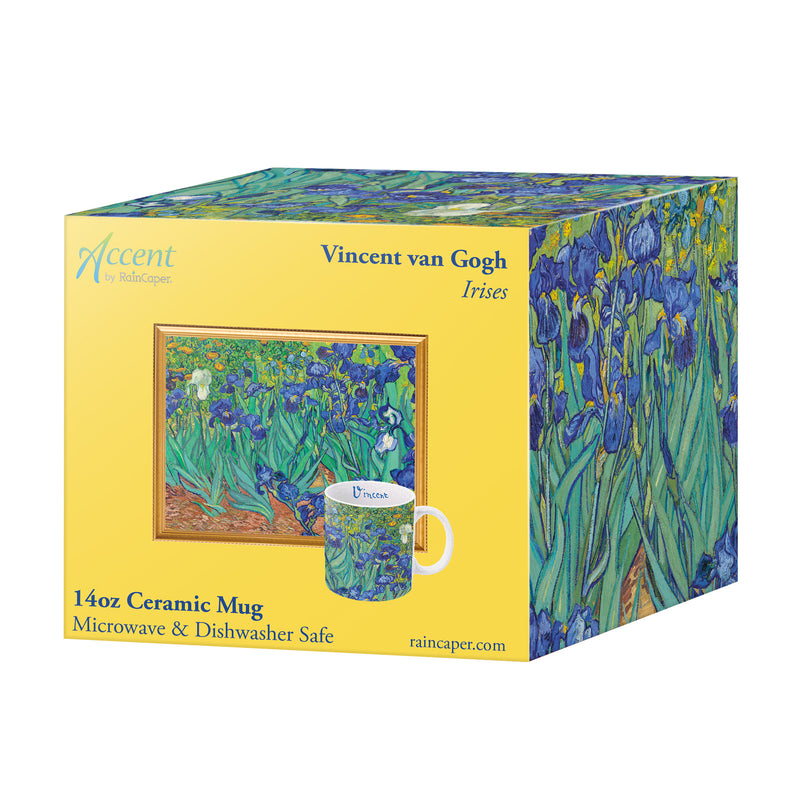 van Gogh "Irises" Large Fine Art Mug – 14 oz Ceramic Coffee Cup