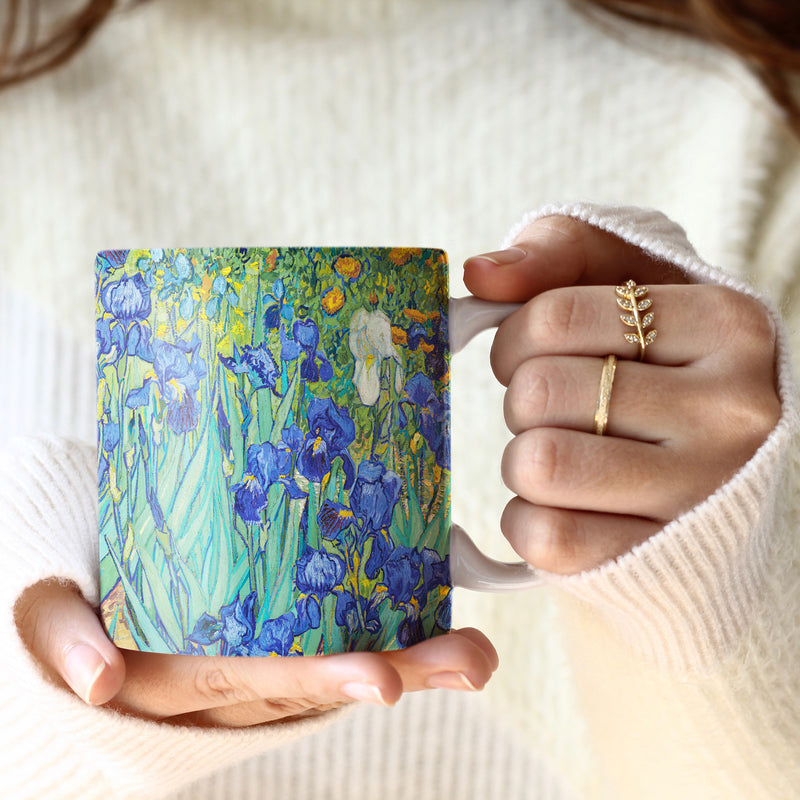 van Gogh "Irises" Large Fine Art Mug – 14 oz Ceramic Coffee Cup