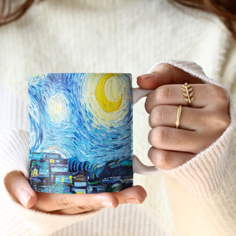 van Gogh "Starry Night" Large Fine Art Mug – 14 oz Ceramic Coffee Cup