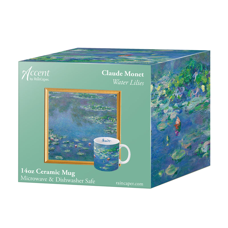 Monet "Water Lilies" Large Fine Art Mug – 14 oz Ceramic Coffee Cup