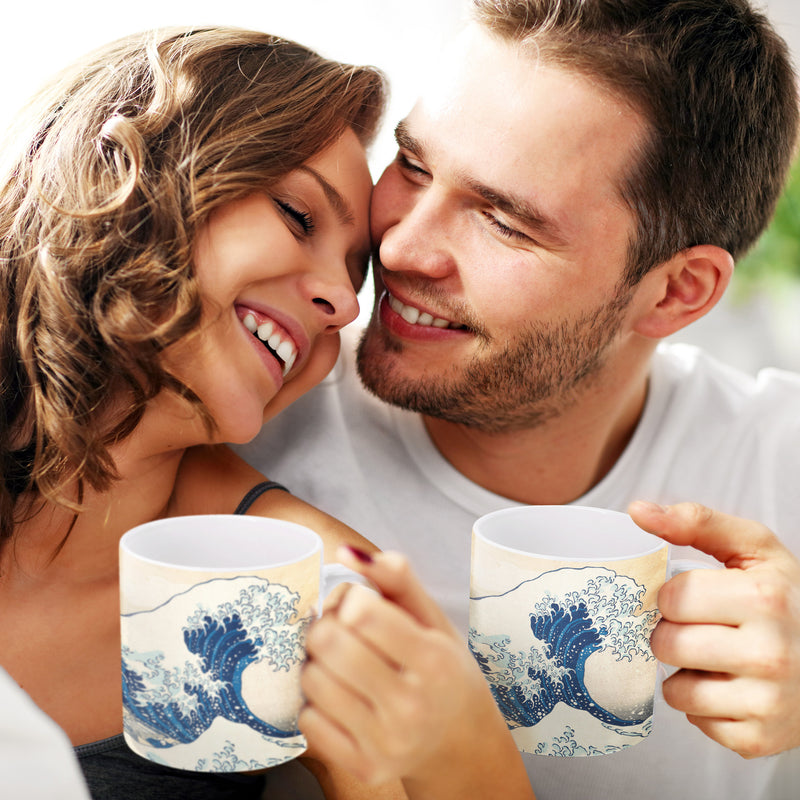 Hokusai "The Great Wave" Large Fine Art Mug – 14 oz Ceramic Coffee Cup