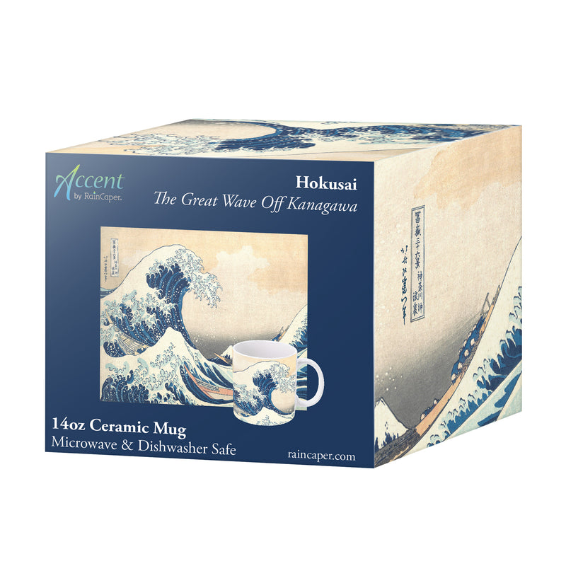 Hokusai "The Great Wave" Large Fine Art Mug – 14 oz Ceramic Coffee Cup