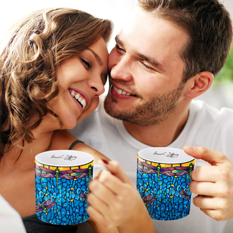 Tiffany "Dragonfly" - Purple Large Fine Art Mug – 14 oz Ceramic Coffee Cup