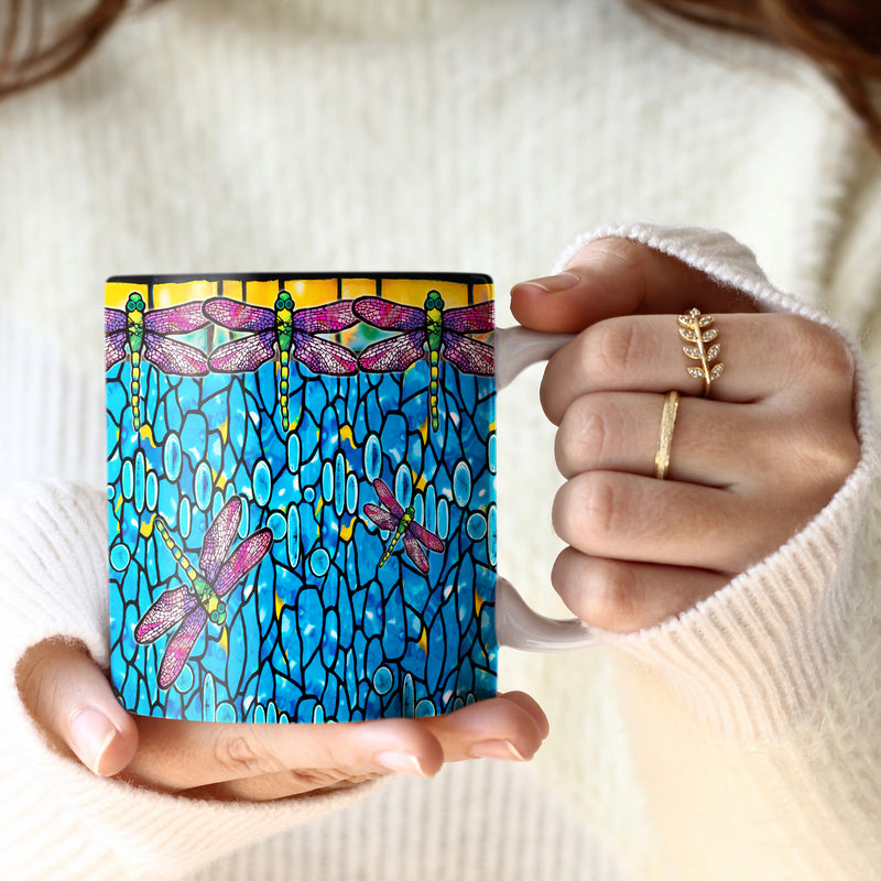 Tiffany "Dragonfly" - Purple Large Fine Art Mug – 14 oz Ceramic Coffee Cup