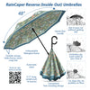 William Morris Golden Lily Reverse Inverted Umbrella – Hands-Free, Windproof Design