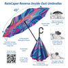 EttaVee "Marble 8" Reverse Inverted Umbrella – Hands-Free, Windproof Design