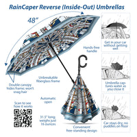 Frank Lloyd Wright Waterlilies Reverse Inverted Umbrella – Hands-Free, Windproof Design