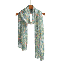 William Morris "Golden Lily" Long Sheer Scarf – Lightweight, Elegant, Silky-Soft
