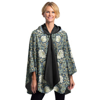 William Morris Pimpernel Reversible Rain Cape Poncho – Hooded Womens Wrap