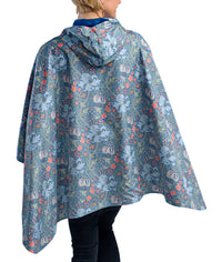 Bluebell & William Morris Golden Lily Womens Rain Cape - Rainproof Breathable Rain Poncho