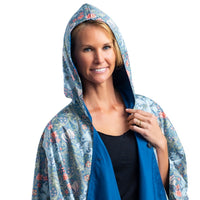 Bluebell & William Morris Golden Lily Womens Rain Cape - Rainproof Breathable Rain Poncho