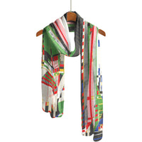 Frank Lloyd Wright Hillside Curtain Long Sheer Scarf – Lightweight, Elegant, Silky-Soft